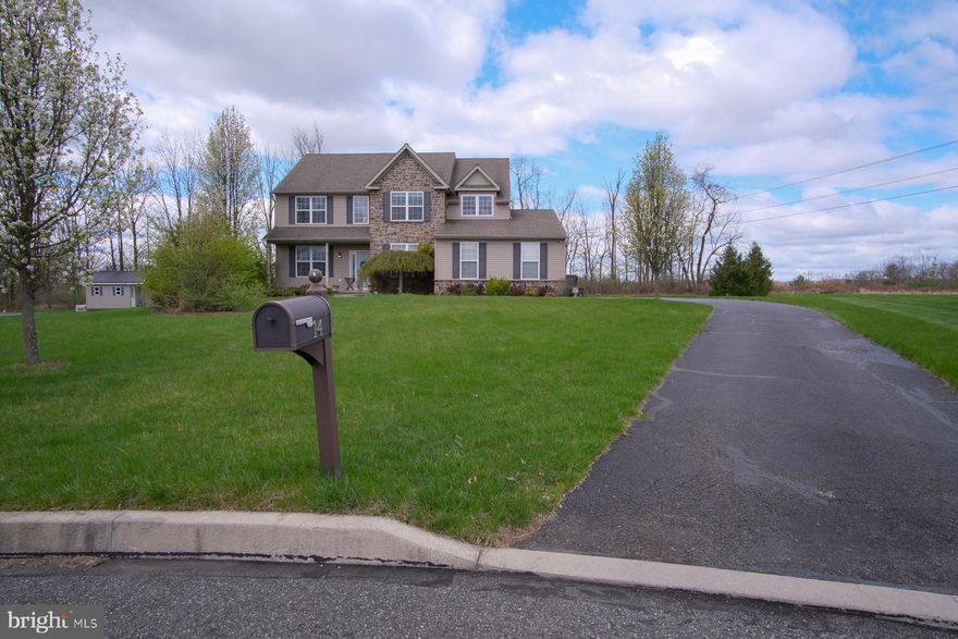 Welcome to 14 Tiffany Circle.  Located in beautiful Berks County an easy commute to the Lehigh Valley as well as Bucks Montgomery & Phila Counties  OPEN HOUSE SATURDAY APRIL 26TH & 27TH  12:00-4:00    
  4 bedrooms, 2.5 baths tucked at the end of a cul-de-sac & is located in the esteemed Reserve at Bally Springs. Upgrades galore! Step on the covered front porch & open the front door where you are immediately greeted with a two story foyer 9 ft ceilings natural oak hardwood floors  An open concept floor plan that blends the family rm, breakfast rm & kitchen makes for ideal entertaining or family get togethers The kitchen features upgrades including 42" cabinets granite countertops GE profile stainless steel appliances center island & pantry The family room boasts a gas fireplace with floor to ceiling stone There is a  1/2 bath & a first floor laundry rm & outside entrance 20x25 Trex deck overlooking the a private backyard 2nd level entry through double doors to the primary suite with tray ceiling walk in closet  sitting or exercise area & bath with double vanity soaking tub  tiled glass shower & linen closet 2nd level is complete with 3 additional bedrooms & hall bath A large walkout basement for plenty of storage or finish to your liking R38 insulation & 2x6 construction for efficiency Oversized 2 car garage offers storage a work area Extended driveway  The community provides basketball/tennis courts & playground  So many things can be said about this gorgeous home & all of its amenities