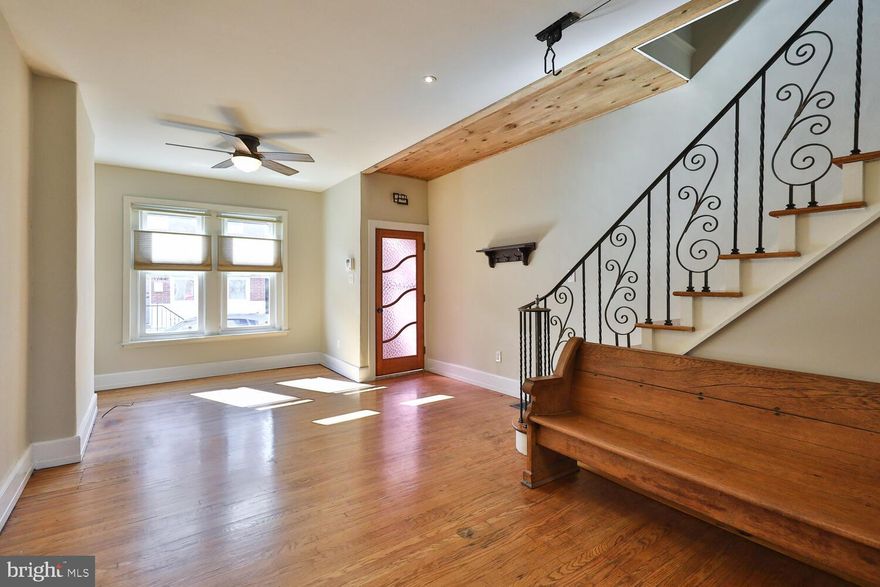 Available Immediately. Bright and airy, cool and contemporary spacious 2 bedroom, 1 bath townhouse in Point Breeze/Newbold.  Great space, thoughtful details, high ceilings, exposed brick and natural light. Enter through the original tiled vestibule into the nice sized living room and open dining room with original oak floors.  Admire the wood trim work and the abundance of natural light. The newer kitchen has hand poured cement counters, and reclaimed wood breakfast bar.  Nice sized back deck, perfect for entertaining. Upstairs you'll find the large master bedroom with an adjoining walk-in closet/built-in wardrobe/dressing area. Built in shelving/closet in second bedroom and vintage bathroom round out the second floor. Convenient to Passyunk Square, Rittenhouse Square, Graduate Hospital and Center City. Convenient to Broad Street Line and public transit to Center City. Great bars, restaurants and coffee shops all within a few blocks walk. Short walk to Tasker/Morris subway.