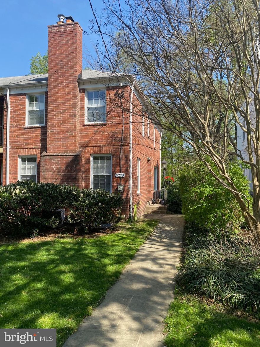 Please excuse the clutter, current tenant is in the process of packing.  Welcome to this beautifully maintained end-unit rowhome in sought-after Chevy Chase, DC.  Located within walking distance to shopping, dining, Metro and Rock Creek Park, this home boasts a traditional floorplan with center hall, living room with wood-burning fireplace, separate dining room, updated kitchen with 42" cabinets, quartz countertops and stainless steel appliances.  Upstairs features 3 bedrooms and 2 updated bathrooms while the lower level offers a finished flex space, full bath and large storage/laundry room.  Enjoy the rear garden which offers a large flagstone patio and ample yard for gardening and/or entertaining.  Parking is not an issue with 3 dedicated spaces off the extra wide rear alley that backs to Rock Creek Park and an abundance of street parking.  Available June 1st.  Touch-up paint and carpet cleaning will be completed prior to new tenant move-in.