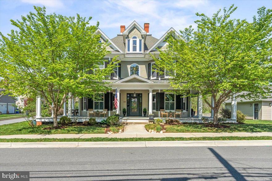Step into a rare piece of Middletown’s history at 109 Broad Street. Built in 1910, this stately three-story Victorian has been lovingly restored over time, blending preserved architectural details with thoughtful modern updates. With over 4,300 square feet of finished living space and soaring first-floor ceilings more than 10 feet high, this home tells the story of more than a century of life in the heart of town—rich with craftsmanship, character, and charm.  Original window sashes, transoms, mantels, heart of pine floors, natural wood trim, chestnut accents, pocket doors, double bay windows on two floors, and built-in cabinetry remain beautifully intact—a level of craftsmanship rarely seen in modern construction and a testament to the home’s enduring quality. Inside, you’ll find eight bedrooms and three full baths across three finished levels, plus a spacious 1756 sq ft basement with 7'6" ceilings and a French drain system that keeps the space dry and functional year-round—ideal for storage, a personal gym, hobbies, or future finishing potential. The main level features a full bath and multiple flexible spaces, including the option to create a first-floor primary suite or guest quarters—a rare combination of function and flexibility that the current owners enjoyed and stated was one of their favorite features about the home. The kitchen offers a fresh, modern contrast to the home’s historic bones. Cool modern cabinetry and stainless steel appliances pair with original built-in oak cabinets and beadboard wainscoting, while a center island with breakfast bar provides ample counter space and dining space. This mix of old and new creates a kitchen that feels both timeless and updated. Upstairs, the second level includes five generously sized bedrooms and a full bath—one with its own private porch—while the third level offers three additional bedrooms and a third full bath. This layout is ideal for multigenerational living, large families, or those who need both home and personal office space under one roof. Set on a rare 0.77-acre lot just off Main Street, the grounds are a private in-town oasis. A full wraparound front porch and side porches evoke a slower pace of life, while the fenced backyard is complete with an 8-foot deep gunite swimming pool with a saltwater filter system and a whimsical kids’ clubhouse. A detached two-car garage and parking pad provide ample off-street parking—another rare find for this location. Whether you’re sipping coffee on the porch or hosting summer gatherings by the pool, every inch of this property invites you to slow down and savor the moment. This home once served as part of Middletown’s network of boardinghouses—a reminder of the town’s storied past and welcoming spirit. Lovingly maintained, it’s both a nod to the past and a canvas for future generations. Efficient geothermal HVAC ensures year-round comfort and sustainability, while the walkable location—just steps from parks, schools, shops, restaurants, and trails—offers a lifestyle that blends community, convenience, and charm. All this, just minutes from I-70. Per Middletown town code, the property is eligible for potential subdivision into up to three lots. Buyer must confirm all zoning and development details directly with the Town of Middletown. Homes like this don’t come around often—filled with soul, space, and story—just waiting for the next chapter to begin. It’s the kind of home you don’t just live in—you grow into, make memories in, and pass down with pride. Call today for your private tour!  Showings begin May 1st, not before.
