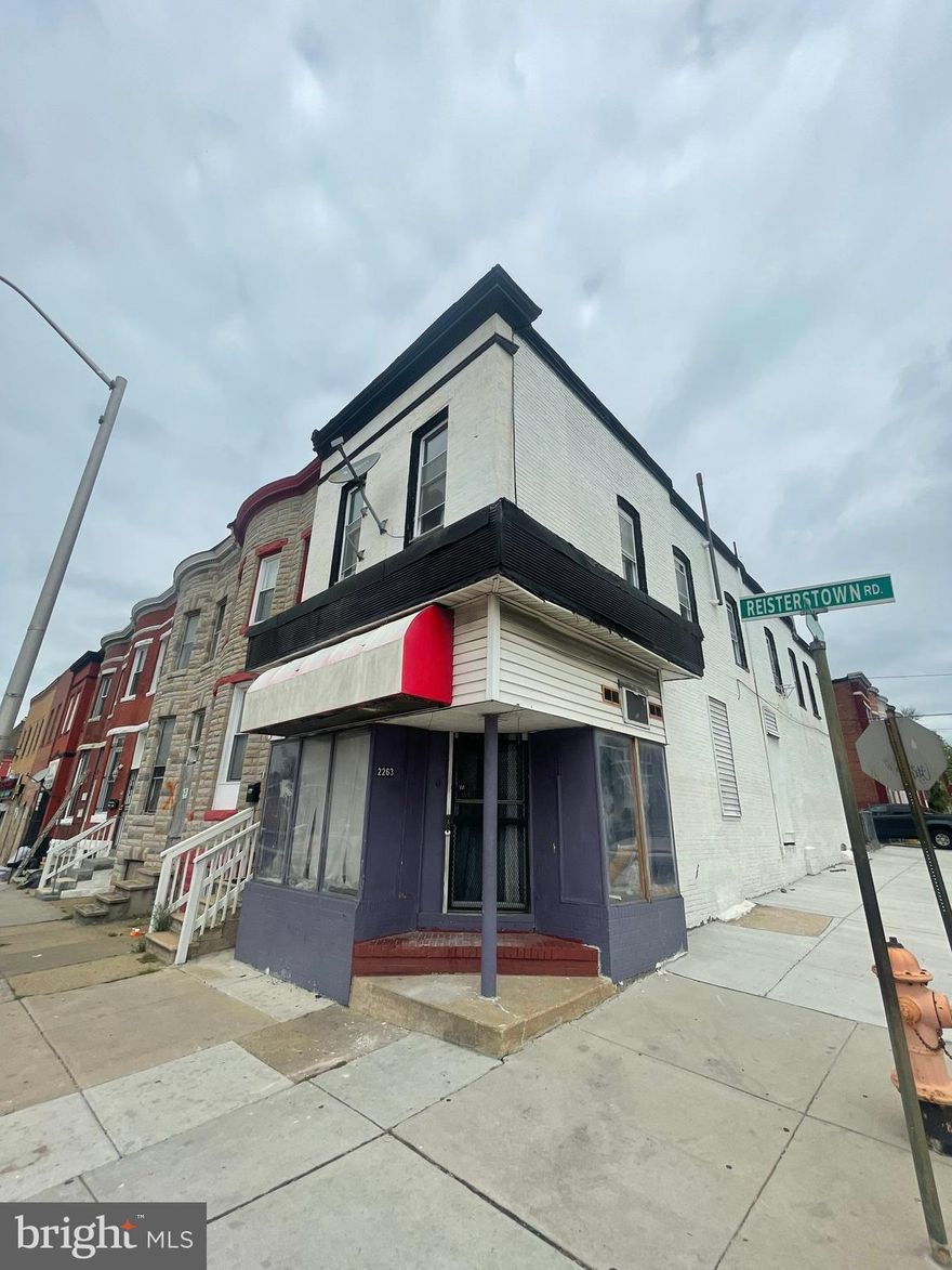 Mixed-use corner property. Commercial space on the main floor and one bedroom and bathroom apartment on the second floor. Tenant responsible for all utilities, taxes, and maintenance.