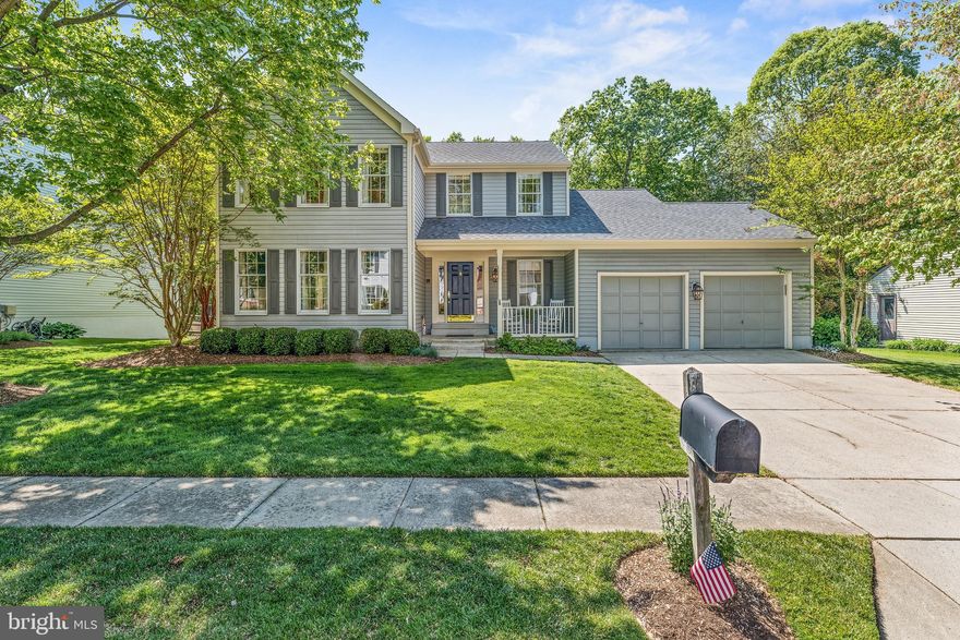 Immaculate Hunt Meadow Colonial with 4 beds, 2 full and 1 half bath close to Quiet Waters Park!  Brand new designer kitchen with white shaker cabinets with glass fronts and white quartz counter tops.  Fresh designer paint colors throughout entire home. Updated bathrooms with skylights.  Newly  buffed hardwood floors on main level, master bedroom and hallways, new carpet in bedrooms and basement.  Custom window treatments throughout.  Mud room off kitchen with laundry and shelving. Central vac and security system and irrigation system.  Full light-filled basement with custom built-ins and plenty of storage.  Tree lined streets with side walks and just a short walk to neighborhood amenities- community pool, tennis and playground.