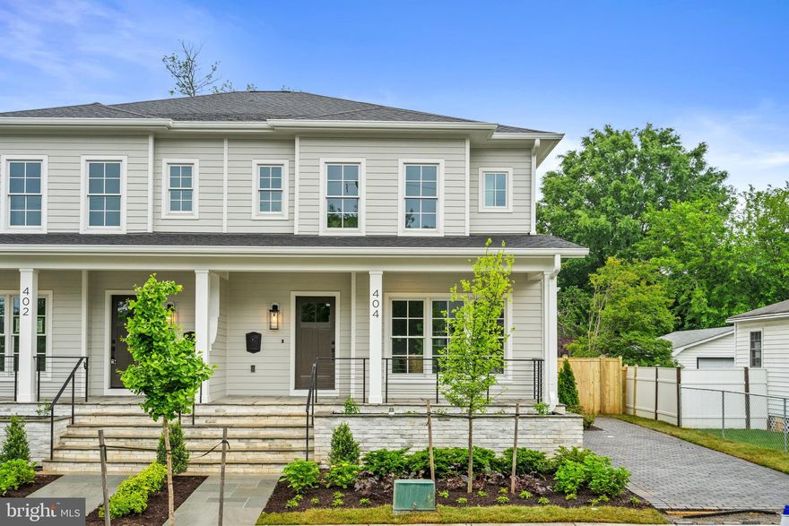 Welcome home to Del Ray's newest home by Classic Cottages!  This custom built home (right side of the duplex) boasts 4 bedrooms, 4.5 baths with a covered front porch, fully fenced yards and 2 off street parking spaces.  The main level includes a formal dining room with attached butler's pantry, office with tons of natural light, mudroom with side entrance from driveway, well appointed kitchen with JennAir appliances and breakfast nook opening to a spacious great room.  The bedroom level includes the primary bedroom with two walk in closets and a luxurious primary bath.  There are two ensuites on the bedroom level and a laundry room.  The fully finished basement includes a wet bar, exercise room and guest bedroom and bath.