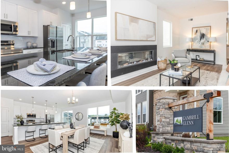 **Now offering $30,000 in flexible builder incentives with the use of our preferred lender and title, with the savings already reflected in the sales price. Builder is offering to prepay one year's worth of HOA and Condo dues!** New construction luxury condo, ready for immediate move in! Discover the Estes Park, a thoughtfully designed and luxurious 2-level condo offering 3 bedrooms, 2.5 baths, and modern comforts. Enter through your private front entrance or directly from the 1-car garage, and step into a home that blends style with functionality. The main living area is open and inviting, featuring a family room, an office nook, and a convenient powder room. The heart of the home is the kitchen, complete with a stunning 12-foot island that’s perfect for gathering and entertaining. Adjacent to the family room, a spacious terrace provides the ideal spot to unwind. Upstairs, the primary suite includes its own covered terrace, creating a private retreat. Two additional spacious bedrooms, a second full bath, and a laundry area complete this level. This home features our elegant Verde design package, boasting 7-inch wide luxury vinyl plank flooring, white shaker-style cabinetry, granite countertops, and stylish finishes throughout. Ideally located near I-70, I-270, and Rt 15, this community places shopping, dining, hiking and all that downtown Frederick has to offer just minutes from your doorstep. Make the Estes Park your home and enjoy modern living at its finest!