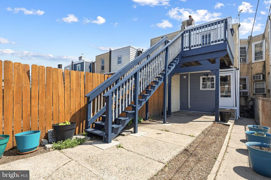 Welcome to this lovely home, with exceptional outdoor space, on a quiet street in the heart of Port Richmond! This well-cared for 3 bedroom, 1.5 bath home is a perfect blend of modern finishes and thoughtful updates, offering comfort, convenience, and style.

The charming brick facade and vestibule invite you into a bright and spacious living area with oversized windows, high ceilings and recessed lighting. The open floor plan flows seamlessly into a dining area and tastefully designed kitchen that’s both functional and beautiful. Featuring plenty of wooden cabinets and counter space, modern appliances, barstool seating, and great windows for natural light. There's a conveniently located powder room close by and the backdoor, leading to the expansive backyard, ideal for outdoor dining, gardening, or simply unwinding. The elevated rear deck offers the perfect perch to soak in open urban views or enjoy summer barbecues. There's a sizable coat closet off of the living room, with access to the full basement which boasts concrete floors, parged walls, a laundry area and room for storage.

Upstairs, you'll find three bright and generous bedrooms with abundant natural light. The front bedroom is a serene retreat with a custom closet and ample space. A hall bathroom featuring tiled floors, newly installed subway tile walls, a cast iron bathtub, a stylish vanity and fixtures, as well as a window.

Location is everything, and this home delivers! Just one block from Cohocksink Recreation Center, you’ll enjoy green spaces, sports fields, a playground, a basketball court, and a community pool. Foodies will appreciate the proximity to local favorites like Nemi for modern Mexican cuisine or the legendary Tacconelli’s Pizza for irresistible pies. Plus, you're just minutes from Fishtown’s buzzing restaurant and café scene, with hotspots like Martha, Kalaya, and LMNO just a short drive away. Daily errands are a breeze, too, with daily essentials at nearby shopping centers. Commuters will love the quick access to I-95 and Somerset Station, making trips to Center City and surrounding suburbs beyond a cinch. Minutes to the Tacony–Palmyra and Besty Ross Bridge for a short trip to NJ and beyond. With modern comfort, outdoor space, and a vibrant location, this home has it all!