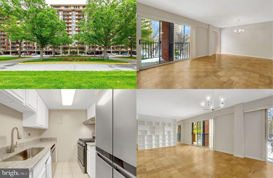 Located in Horizon House, this updated one bedroom condo offers smart design and a calm, tree facing setting on the 5th floor. A custom built in defines the bedroom and living space and allows a TV to rotate between rooms, creating flexibility without sacrificing openness. You have dedicated living and dining areas, hardwood floors, fresh neutral paint, updated lighting, and replaced windows from 2015. The dual sets of sliding glass doors provide lots of natural light and open to a covered balcony, a perfect spot to enjoy morning coffee or relax at the end of the day.  The kitchen features new granite countertops, white cabinetry, and newer stainless-steel appliances including a 2026 dishwasher and range hood, a 2025 refrigerator, and a 2023 gas range. The walk-through closet area between the entry and bath works perfectly as a desk nook or mini home office. An assigned covered parking space and a separate storage space convey with the unit. All utilities included in the condo fee! The location within this secure building is convenient to the elevator, laundry room, and trash room. Horizon House offers a luxurious lobby with 24-hour concierge, a renovated party room, outdoor pool, grilling and picnic area, tennis courts, lush grounds, and a rooftop deck with spectacular panoramic views of the city, Air Force Memorial and the Monument. All just moments from parks, shopping, restaurants, and 395 and Metro for an easy Arlington lifestyle!