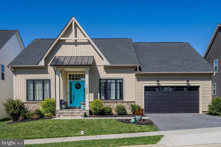 Welcome to this stunning Wormald-built modern farmhouse, just six years young and perfectly situated in the highly sought-after Landsdale community of Frederick County. This beautifully designed ranch-style home blends elevated style with everyday comfort, offering true one-level living with thoughtful upgrades throughout. From the moment you step inside, you’re greeted by an open-concept layout filled with natural light and warm, inviting spaces. The main-level owner’s suite provides a private retreat, while two additional guest bedrooms offer flexibility for family, guests, or a home office.  Designed for both entertaining and easy living, the heart of the home flows seamlessly from the living area to the informal dining space, where expansive multi-slider doors open to a screened porch overlooking a fully fenced backyard and grilling patio. Whether hosting friends or enjoying a quiet evening, this indoor-outdoor connection is a standout feature. The finished lower level adds even more lifestyle space with a recreation room and wet bar, perfect for game nights, gatherings, or relaxing weekends at home. 
Landsdale offers a vibrant community feel with exceptional amenities, social events, and unbeatable convenience. Located just minutes from Routes 70, 80, and 270, commuting is a breeze, and the brand-new Green Valley Elementary School is just two short blocks away within the neighborhood. 
Experience refined farmhouse living in one of Frederick County’s premier communities. 
Agent is Owner. Beamed ceiling in gourmet kitchen, freshly painted main level, pre-inspected with warranted repairs. Active social committee, ampitheatre, 4th of july fireworks extravaganza, pickleball courts, basketball courts, walking trails, golf cart-friendly.