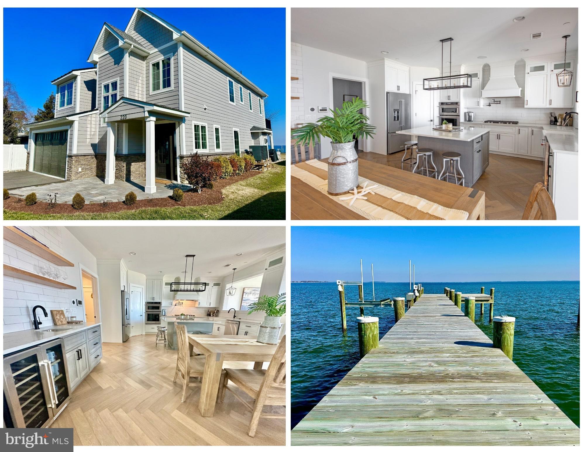 3/8 OPEN HOUSE CANCELLED-UNDER CONTRACT- Luxury living on the exquisite Eastern Bay. Just minutes from the Bay Bridge lies this custom, coastal beauty- fit with the finest of finishes throughout, private pier, boat lift & the waterfront lifestyle you crave. Boasting over 3,000 SF, 4 Spacious Bedrooms, 3.5 Stunning Bathrooms, Inviting, open floor-plan featuring herringbone hardwood floors- throughout! Gleaming white quartz countertops accented by Shiloh cabinetry, KitchenAid Platinum series stainless appliances, Farmhouse sink, Kitchen island w/ ample seating, Huge pantry w/ built-in shelving, Large mudroom off attached garage, Cozy gas fireplace in living room overlooking open waterfront. Kitchen opens to stylish family room flooded with natural light, flowing onto covered patio perfect for entertaining. Modern, hight-end touches- Alexa-controlled pre-wired audio system turns entertaining & daily conveniences up a notch. Primary suite rivals the finest of hotels with stacked stone gas fireplace, sitting area, private balcony overlooking the water. Spa-like primary bath with heated floors, walk-in shower w/ rain head shower, Separate soaking tub overlooking the water washes the day away. Huge walk-in-closet off bath with ample storage. Not in flood zone- owners pay only $353/YEAR for elective coverage. Designer touches at every turn, treat yourself to this waterfront masterpiece & claim the island life you deserve.