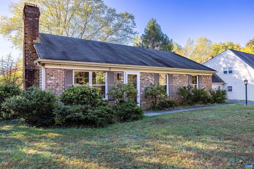 OPEN HOUSE Sat. Nov 11th 11AM - 1PM. One level home situated on a corner lot in Hollymead within walking distance to Hollymead Elementary, Lakeside Middle School and the Hollymead Pool. This brick ranch features an open living room with brick fireplace & vaulted ceilings that opens to the dining room; kitchen with large pantry & access to rear brick patio; laundry in hall closet, full hall bathroom, 2 bedrooms with closets and owner?s suite with half bath. Expansive lot offers a serene backyard with bird friendly plantings. Well buffered from Rt. 29 with all conveniences minutes away including a National Award Winning Senior Center. Thirty minutes from Blue Ridge Mountains and National Historic sights. Check out the Hollymead website for more information. Fiber internet available. Great investment opportunity!,Formica Counter,Fireplace in Living Room