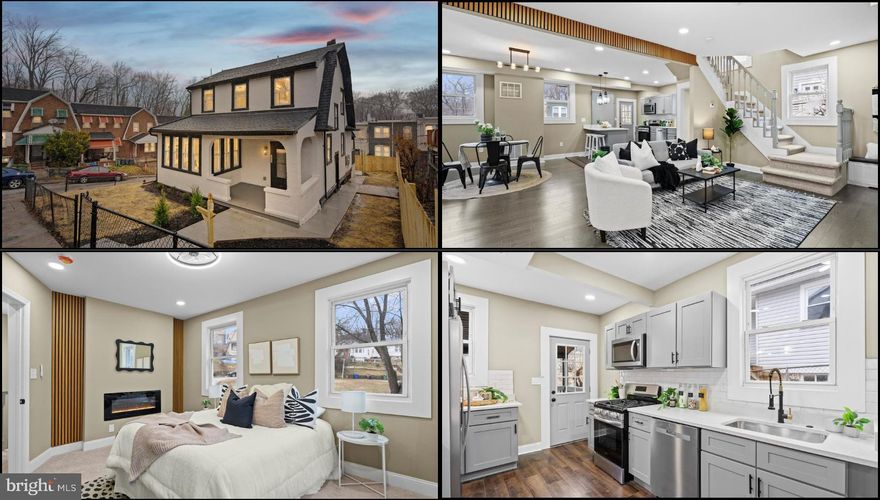 Welcome to this beautifully renovated 4 bed, 2.5 bath home that blends modern updates with classic charm. The bright open-concept main level features a spacious living room with a sleek electric fireplace and custom accent wall, creating a warm focal point for the home. Just off the living area is a light-filled sunroom nook perfect for relaxing, reading, or a home office, along with a convenient half bath for guests.

The fully updated kitchen offers shaker-style cabinetry, quartz countertops, stainless steel appliances, subway tile backsplash, and a large center island ideal for entertaining.

Upstairs you'll find three bedrooms and a stylishly updated full bathroom with custom tile work. The primary bedroom features its own electric fireplace, adding a cozy and unique touch.
The fully finished lower level provides additional living space with a bedroom, full bathroom, utility room, and laundry area—perfect for guests or flexible use. Outside you will find a fully fenced yard with back patio with lighting and firepit and a covered front porch and rear deck. 

Major updates include a new roof, new HVAC system, new hot water heater, some new windows, and new appliances.  Conveniently located near major commuter routes, shopping, dining, the Maryland Zoo and Druid Hill Park,  this move-in ready home offers modern living with thoughtful design throughout. Schedule your showing today!