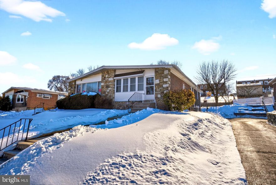 Welcome to 233 DiMarco Drive, a meticulously maintained 3-bedroom, 2-bathroom rancher located on a quiet, well-kept block in the desirable Millbrook section of Northeast Philadelphia, offering comfortable one-floor living with added flexibility. This home will also feature a brand-new roof, providing peace of mind for the next owner.

The main level offers a bright open-concept living and dining area filled with natural light, perfect for everyday living and entertaining. The fully renovated kitchen features custom cabinetry, granite countertops, stainless steel appliances, and a stylish breakfast bar. Hardwood floors run throughout and have been professionally refinished within the past year. Three generously sized bedrooms offer ample closet space, including a spacious primary bedroom, and a full hall bathroom complete the main level.

The finished basement adds valuable living space and includes a second full bathroom, making it ideal for a family room, home office, gym, guest space, or potential in-law suite. 

Outside, enjoy a large front lawn enhancing curb appeal, a large fenced-in backyard with a sunroom for relaxing or entertaining. Parking is plentiful with a one-car garage, shared driveway, and ample street parking. Ideally located near shopping, dining, major interstate corridors, and just two blocks from neighborhood playgrounds, this meticulously maintained move-in-ready home truly has it all!