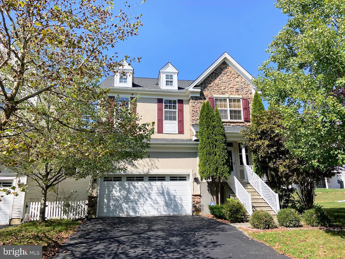 Fabulous Twin Home at Sought After Byers Station Community in award winning Downingtown East and STEM Academy schools. A welcoming covered front porch introduces a sunny open floor plan with hardwood floors in most of the 1st floor. The foyer with dual closets and windows leads you into a formal living room and two story dining room with large windows and two story ceilings. The spacious gourmet kitchen boasts stainless steel appliances, double oven, cook top, tumbled marble back splash, granite counter tops, recessed lights, island, upgraded desk area and walk-in-pantry. Open to the kitchen is an inviting family room with gas fireplace that leads into desirable first floor bedroom and full bath. Upgraded wooden staircase leads to second story overlooking the dining room. A spacious master suite with tray ceiling, recessed lighting, walk in closet awaits you! A fully upgraded master bath boasts upgraded JETTED whirlpool tub, custom tile, granite countertop and upgraded maple cabinets, FRAMELESS shower door. Three additional bedrooms with generous size, a laundry room and full bath finishes off the second floor. The unfinished basement offers more space for storage, gym, and other potential. Two community pools and two clubhouses, volley ball, tennis court & basketball courts, several walking trails and playgrounds. Convenience location, just minutes away from Route 100, route 30, and the PA Turnpike.