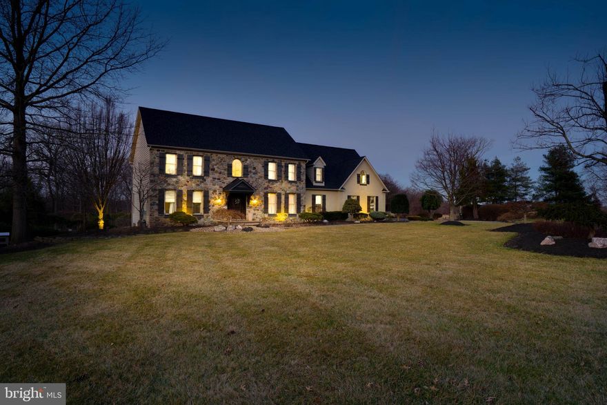 Did you ever think you'd find it all in one package? Rare is the combination of beauty, brains, style, glamour, luxury, and refinement, but this house simply stuns! Resting on 7.69 acres and neatly situated on a cul-de-sac, this 6440 sq ft luxurious abode stirs the imagination. Driving the 470' winding driveway, it's almost reminiscent of the charm and mystery of an English estate. Your imagination grips you at every curve as you navigate your way past varieties of lush hardwood trees and manicured shrubbery. Vernacular architecture is echoed with the use of stone reflecting traditional, European styles. Entering the professionally decorated and renovated home, you will be in awe of the two-story grand foyer and sitting area. Light delicately dances throughout the sumptuous space and shines magnificently in response to the opulent, six-foot tall Swarovski Crystal chandelier.  Discover a cozy living room full of class with hardwood floors, crown molding and detailed baseboards. Adorned with fanciful touches, including wainscoting, and a chandelier, the formal dining room exudes sophistication. Moving onto the family room, the vast expanse of the two-story space is simply breathtaking and is further magnified by vaulted ceilings, wooden beams and the stone wood-burning fireplace. The kitchen is designed for the preparation and enjoyment of even the most complicated of haute cuisine, while maintaining the practicality of everyday use. Several state-of-the-art Frigidaire Professional grade stainless steel appliances, including an enormous 64' wide refrigerator were installed about one year ago! Earth-toned and slightly glinting granite countertops sprawl and bedeck the updated cabinetry with form and function. In addition, the kitchen's large eating area overlooks the remarkable family room and awe-inspiring backyard! Stepping onto the new TREX composite deck, you'll feel the quality of construction. The two-tone deck features a staircase leading down to the picturesque backyard. Enjoy the grilling station, surround sound music, fenced-in pool area, and the paver pool patio. Going back into the home, make your way to the second-floor master bedroom via the split-staircase. Featuring a deep angled tray ceiling and a separate full sitting area, the master bedroom is fit for the most perceptive of fine taste. Slipping into the Roman-styled walk-in shower with vaulted ceilings, grooming becomes more of a spa experience. Pop open a bottle of your favorite champagne to celebrate a business or life success, or sip a glass of wine, while enjoying the soothing effects of the jacuzzi water jets and the surround sound. The massive His & Hers walk-in closets are outfitted with cabinetry from floor to ceiling. Three additional bedrooms are located on the second floor. Two bedrooms intelligently share a dual-vanity, Jack and Jill bathroom.  The other bedroom is a princess suite with a full bathroom and walk-in closet. Make your way to the basement dreams are made of! Everyone can easily gather for drinks, games, food and laughter around the full-service wrap-around bar. The ultimate basement is topped off with walk-out doors to the backyard, new tile flooring, a hobby room, entertainment room, exercise area with custom gym flooring, newer full bathroom, and a newer two-person sauna!  Other features include 2-zone HVAC, entire roof replaced four years ago, new LG washer and dryer, new hardwood floors throughout, all 4.5 bathrooms are updated, updated office, new deck and much more! Located near Tyler State Park, Village of Newtown, and the highly coveted Council Rock School District, this home has all the advantages. It even has easy access to Philadelphia, New Jersey and New York. No other property on the market rivals or approaches the luxury or beauty of this home. With so much to offer, it will not last long!