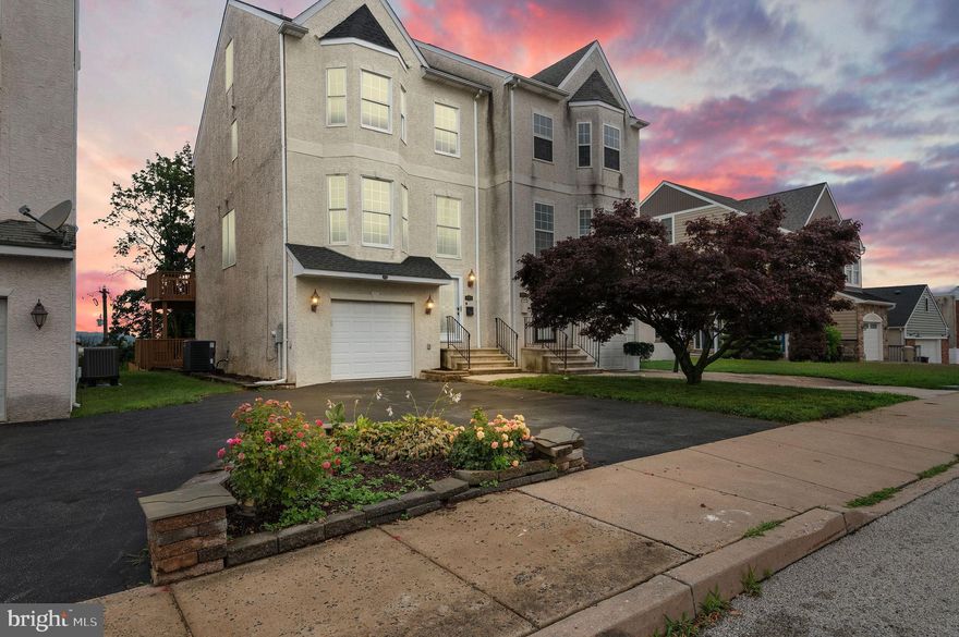 Stunning 4-Level Twin Home with Modern Updates, Multi-Level Decks, & No HOA Fees!

Discover this beautifully updated 3 br/2.5 ba twin home featuring 4 levels of finished living space and spectacular panoramic views of Conshohocken and Norristown outside. Enjoy 3 outdoor spaces perfect for relaxing or entertaining— decks off the owner's suite and kitchen and a patio and private backyard off the walkout basement.

Inside, you'll find a freshly painted interior, hardwood floors, and sunlit bay windows. The chef’s kitchen offers 42" white cabinets, tiled backsplash, stainless steel appliances, and ample counter space, leading outdoors to a 20-foot deck. Upstairs, the owner's suite includes a walk-in closet, double vanity bath, and private deck, A spacious second bedroom, full bath, laundry, and fourth floor loft offers a flexible 3rd bedroom or bonus space, plus walk-in attic storage.a versatile loft/bedroom with walk-in attic storage complete the upper levels.

Recent updates include: Whole house painted including all decks (2025), New fourth-floor heating and cooling wall mount indoor unit(2024), Almost New Roof (2022) , Almost new Goodman 15 SEER2 Central Split Unit Heat Pump AC/Heating System(2000), Remediated and painted stucco (2020). Electric Water heater (2020). Private driveway with 1-car garage and a spacious recreation room. Unbeatable location across Blue Ribbon Bridgeport Elementary School and walking distance to Bridgeport Memorial Park. Minutes to Routes 23, 76, 476, King of Prussia, Conshohocken, and more. All this with no monthly fees—don’t miss it!