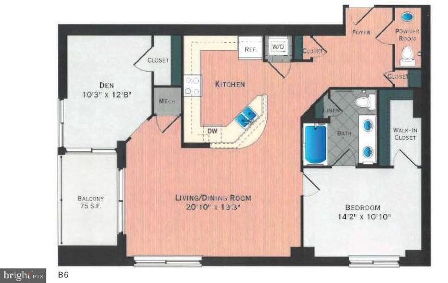 Brand new AC just replaced! Unique unit in a classic contemporary building. This two bedroom and one and half bath unit is the only one in this building with 1236 square feet on a corner.   Open floor plan with European kitchen to face the living room and large window, full size balcony to relax, freshly painted and brand new carpet just installed.  Washer and dryer in the unit and half bath in the foyer.     Primary bathroom with glass enclosed shower and double vanity, large closet in both rooms.  Fantastic building amenities including 24 hour concierge for your packages and delivery, meeting room, library, recently renovated lobby, onsite management office and fitness center, pool table, private cinema theater and on site guest room on the first floor.  The roof top Skybox is an excellent place for your gatherings with view to DC and Sugarloaf Mountain.  Multiple BBQ station and professional kitchen for your catered food.  Spa hot tub and pool with life guarder for your summer relaxation.  Surrounded by restaurants, shops and multiple groceries, two metro in walkable distance, Pike and Rose and up coming Wagman.  Come to live in this modern convenient and friendly building!