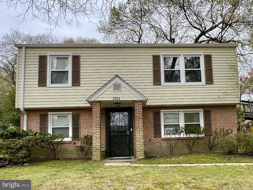 Great opportunity to own in the Marlboro Meadows Subdivision! This home features 4 bedrooms, 1 full bathroom, and 1 half bathroom. The main entrance is the partial basement, including 2 bedrooms, a half bathroom, a living room, and a laundry/utility closet. The upper floor has the kitchen, 2 bedrooms, and a full bathroom, as well as an exit in the kitchen to the side stairs. This property offers easy access to Flower Hill Shopping Center, schools, businesses, and major commuter routes such Crain Hwy and Pennsylvania Ave.