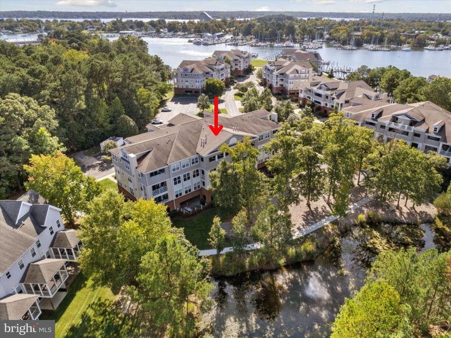 MOVE IN READY!! Beautifully maintained single level condo offers serene views of the community pond with fountain, and a bright airy feeling throughout the space. This unit features brand new luxury vinyl plank flooring in the living and dining room, new carpet in the bedrooms. Enjoy the convenience of two covered parking spaces, a rare and valuable feature that adds ease to your lifestyle year-round.  Oyster Bay is located 75 minutes from Capito Hill and offers exceptional amenities, including a large outdoor pool, tennis/pickleball courts, a well-appointed clubhouse, and a kayak launch that provides easy access to the surrounding waterways—ideal for nature lovers and outdoor enthusiasts. Located just minutes from downtown Solomons, you'll have quick access to waterfront dining, local shops, marinas, and cultural attractions—all while enjoying the privacy and tranquility of this sought-after community. Whether you're looking for a full-time residence or a weekend getaway, you'll appreciate the low-maintenance living and the peaceful, friendly atmosphere Oyster Bay is known for. Enjoy quiet mornings on your private balcony overlooking the pond, then spend the afternoon paddling along the creek, relaxing by the pool, or playing a match on the courts.