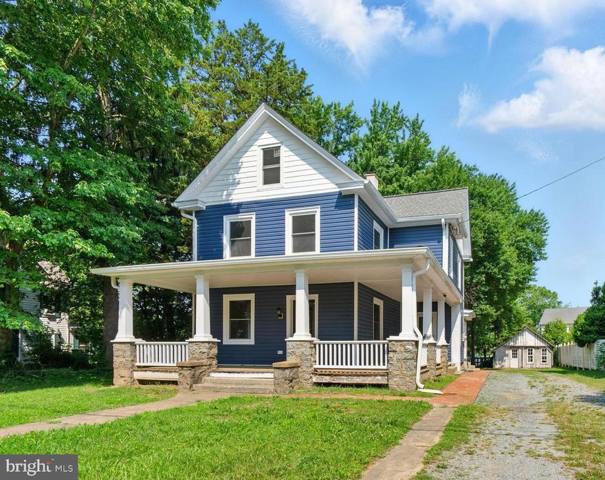 This classic home has been beautifully renovated and updated while maintaining the original charm. Enjoy cooking meals in the gourmet kitchen with stainless steel appliances, double wall oven and downdraft cooktop. The kitchen leads to the formal dining room and large open living space, perfect for entertaining. There are four bedrooms, two full bathrooms, and a third-floor bonus room, which could be an office or game room. The spacious backyard includes a cute workshop, ideal for projects or extra storage. Enjoy mornings or evenings on the large front porch with pointed stone columns. Home updates include central air and forced heat, new appliances, granite kitchen countertops, updated bathrooms with the addition of a full bath on the first floor, vinyl siding, a new roof, luxury vinyl plank, refinished original hardwood floors, and much more!
10-minute drive to downtown Chestertown or Galena, 30 minutes to Middletown, Delaware.