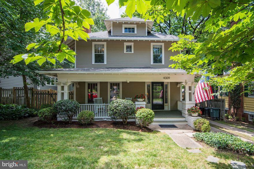 NEW LISTING. WALK to  all the amenities of Bethesda; shops, dining, Metro, entertainment, parks and more. Full width front porch. 4BR, 2.5 BA. Expanded and renovated in 2000 to 3100 sq ft. Kitchen open to Family Room, Mud Room and back staircase.  Large flat lot, 7500 sq ft. Driveway. Open House: Sat 6/23, 2 to 4 pm and Sunday, 6/24, 1 to 4 pm.Interior pictures tomorrow! Offers due Mon, 6/25 3pm