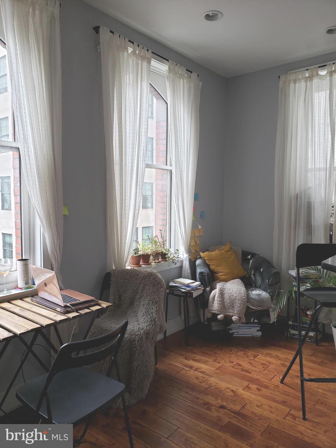 Renovated studio one half block from Rittenhouse Row! This studio boasts birch wood floors throughout, exposed brick walls and energy efficient windows. The kitchen features white slab cabinetry, granite countertops, glass and ceramic tile backsplash and stainless steel appliances. There is an open floorplan perfect for entertaining. The bathroom has a wood vanity with marble countertop, porcelain tile with glass mosaic accents and tub/shower with rain shower head. Additional highlights include a W/D, secure entry through an intercom and recessed lighting throughout. Rittenhouse Square is ranked the 6th best neighborhood in North America. The neighborhood boasts 175 restaurants and 199 retailers within a three block radius. Just a short walk from Rittenhouse Square is Avenue of the Arts, the Market Street office corridor and University City. 30th Street Station and Philadelphia International Airport are just minutes away. VIDEO TOUR: https://www.youtube.com/watch?v=58l5Mws7VKQ&feature=youtu.be
