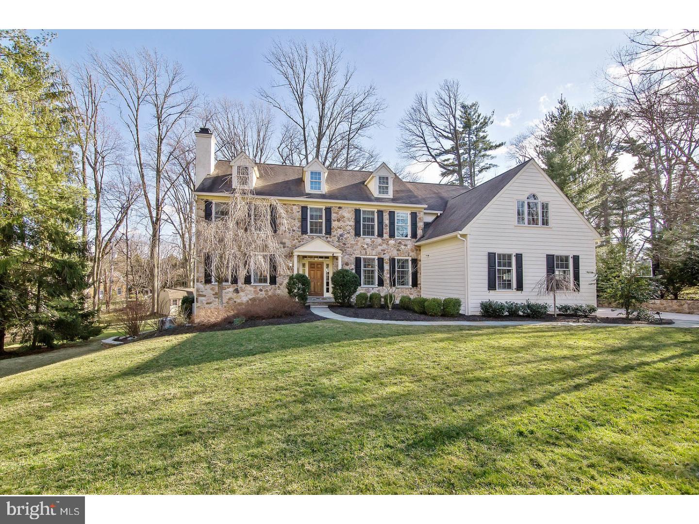 LOCATION LOCATION LOCATION! Radnor Township schools, Villanova address. 4 Brown's Lane is located right in the heart of the Main Line. Arguably the quickest commute to the city from the Main Line. Just minutes from the St. Davids/Villanova exit on the blue route, as well as train.Close to Radnor walking trail, new Radnor restaurants, towns of Wayne and Bryn Mawr! MAJOR CURB APPEAL greets you with this beautifully landscaped, stately stone home, with whole house generator, on a quiet cul de sac in Villanova. Almost 6,000 sq. feet of finished living space. First floor features traditional but very open floor plan. Great Room with stone, wood burning, fireplace opens to large chef's kitchen with Viking and Wolf appliances and spacious granite island, white cabinets, and large breakfast room. Formal living room with gas fireplace, formal dining room, powder room and handsome study with built-in shelving and cabinetry Also on the 1st floor. 3 car garage, mud room entrance with cubbies, laundry room and informal powder room greet you upon entering through the side door. Upstairs 5 large bedrooms, 3 full baths. Master bedroom with grand sitting room/office and 2 very large walk in closets completely custom designed with drawers and complete organization system. Large master bath with double vanities, whirlpool tub and shower. Walk out sun filled, lower level with hardwood floors, bonus full bath, Custom cherry built in bar, walk in wine cellar, gaming area and TV/sitting room. Outside is a stone and flagstone patio with built in grill and large yard, state of the art storm water management system to ensure all storm water flows away from the house. No expense has been spared, you will notice quickly that this is the best deal in Radnor Township this spring.