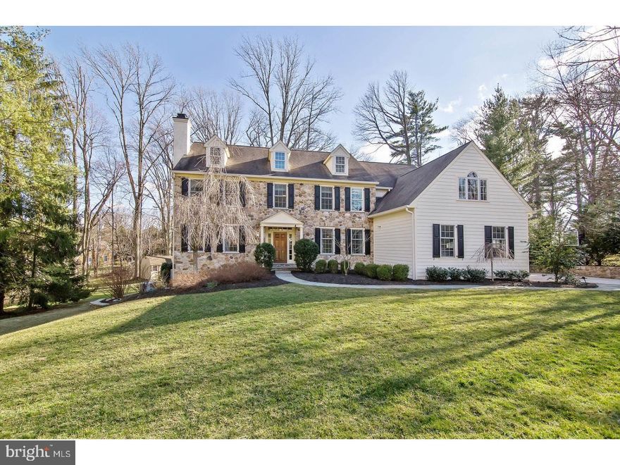 LOCATION LOCATION LOCATION! Radnor Township schools, Villanova address. 4 Brown's Lane is located right in the heart of the Main Line. Arguably the quickest commute to the city from the Main Line. Just minutes from the St. Davids/Villanova exit on the blue route, as well as train.Close to Radnor walking trail, new Radnor restaurants, towns of Wayne and Bryn Mawr!     MAJOR CURB APPEAL greets you with this beautifully landscaped, stately stone home, with whole house generator, on a quiet cul de sac in Villanova. Almost 6,000 sq. feet of finished living space. First floor features traditional but very open floor plan. Great Room with stone, wood burning,  fireplace opens to large chef's kitchen with Viking and Wolf appliances and spacious granite island, white cabinets, and large breakfast room. Formal living room with gas fireplace, formal dining room, powder room and handsome study with built-in shelving and cabinetry  Also on the 1st floor. 3 car garage, mud room entrance with cubbies, laundry room and informal powder room greet you upon entering through the side door. Upstairs 5 large bedrooms, 3 full baths. Master bedroom with grand sitting room/office and 2 very large walk in closets completely custom designed with drawers and complete organization system. Large master bath with double vanities, whirlpool tub and shower.  Walk out sun filled, lower level with hardwood floors, bonus full bath, Custom cherry built in bar, walk in wine cellar, gaming area and TV/sitting room. Outside is a stone and flagstone patio with built in grill and large yard, state of the art storm water management system to ensure all storm water flows away from the house. No expense has been spared, you will notice quickly that this is the best deal in Radnor Township this spring.