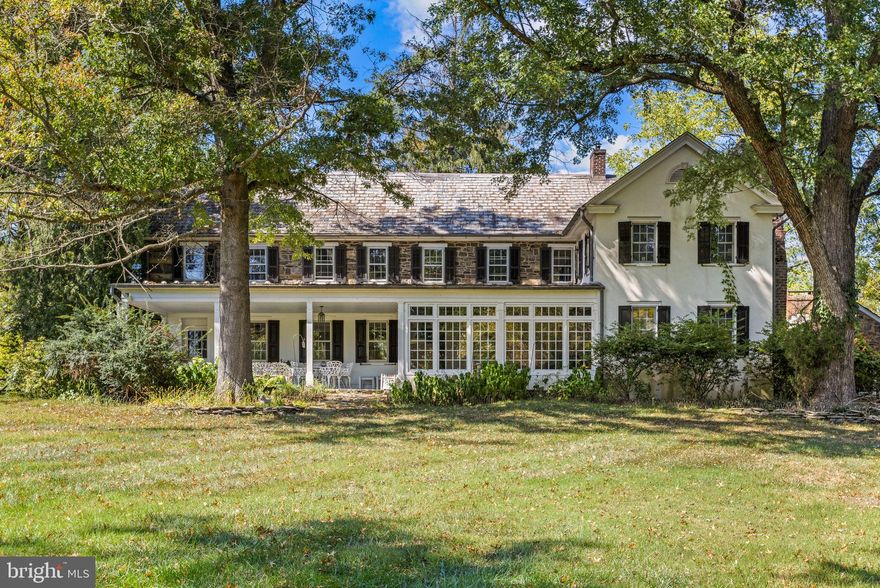 A gorgeous and private respite on 33 acres in beautiful Bucks County. This 5 bedroom manor home offers wonderful space, high ceilings and breathtaking views from every window. The home exudes classic and comfortable charm, sitting back off the road surrounded by meadows and features an addition enlarging the Family Room and Main Bedroom Suite to enhance and provide more modern living while maintaining a traditional aesthetic. Lovingly maintained by the same owner for the past 41 years, this legacy property is truly one of a kind. Additional highlights include a covered terrace to marvel at the surrounding landscape, a large barn suitable for livestock, caretaker cottage, 2 bedroom Guest House and a special detached 3 car garage with kennel runs and 6 box stalls. This property has a kennel license and tax benefit of Act 319! A slate roof, diabase stone exterior and masonry fireplaces give a glimpse and appreciation of an historic era. An unspoiled, country gem looking for the next curator only 4 miles to Carversville Village, 8 miles to Stockton and 10 miles to New Hope Boro!