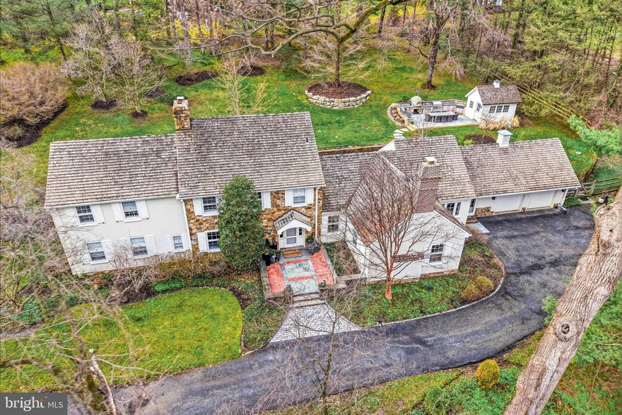 Look no further. This stunning sun-filled Gladwyne property, in a premier walkable neighborhood, has been beautifully renovated and improved both inside and out using timeless designs, stunning materials, beautiful craftsmanship and masterful architectural details. Original millwork, wide plank floors, fabulous moldings and bright Marvin windows are perfectly blended with tastefully expanded spaces, gracious  living room with fireplace, dining room with private views of the private grounds, stone walls and colorful plantings, wonderful study with custom built-ins and elegant fireplace, a  bright state-of-the-art white gourmet kitchen with breakfast room leading out to the rear terraces and loft family room, luxurious marble baths, first and second floor primary suites and two additional generously proportioned bedrooms with full bathroom. Countless features include a recently terraced backyard destination with an incredible outdoor kitchen including a built-in grill station and pizza oven, classic cedar shake roof, newer gutters, high efficiency systems, breathtaking landscaping with serene views, completely updated, sun-filled interior spaces and more. Move right in and instantly enjoy the comfortable living and gracious entertaining spaces offered by this premier residence. all in close proximity to renowned Lower Merion and private schools, fabulous restaurants, shopping, all forms of transportation and Center City Philadelphia.