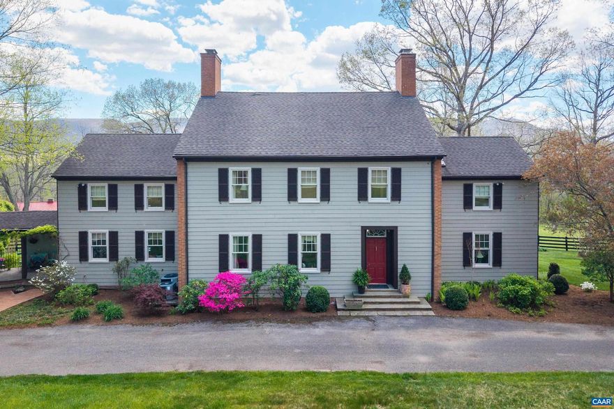 Designed by Virginia architect Thomas W. S. Craven and set on 65.73� private acres in the mountains of Hot Springs, this five-bedroom farmhouse estate is offered for the first time in a generation. Just 10 miles from the Omni Homestead Resort, the setting is as private as it is well-positioned. The main house (5 BR / 3.5 BA) reflects Craven?s attention to finish and proportion: Venetian plaster walls, crown moldings, soaring 20-foot ceilings in the upstairs primary suite, and two fireplaces anchoring the entertaining rooms. A renovated kitchen opens to a morning room with mountain views. A screened porch, slate breezeway, and formal rear gardens complete a home that lives well in every season. The first-floor primary suite offers screened-porch access and a full bath. Upstairs, a second primary retreat features 20-foot ceilings, a dressing area, two walk-ins, and a private bath. Three additional bedrooms and a corner study round out the upper floor. Above the attached garage, a self-contained apartment with one bedroom, kitchenette, and full bath offers flexible accommodations for guests or staff. A four-stall barn, fenced pastures, and wooded trails complete the offering.,Granite Counter,Painted Cabinets,Wood Cabinets,Fireplace in Dining Room,Fireplace in Living Room