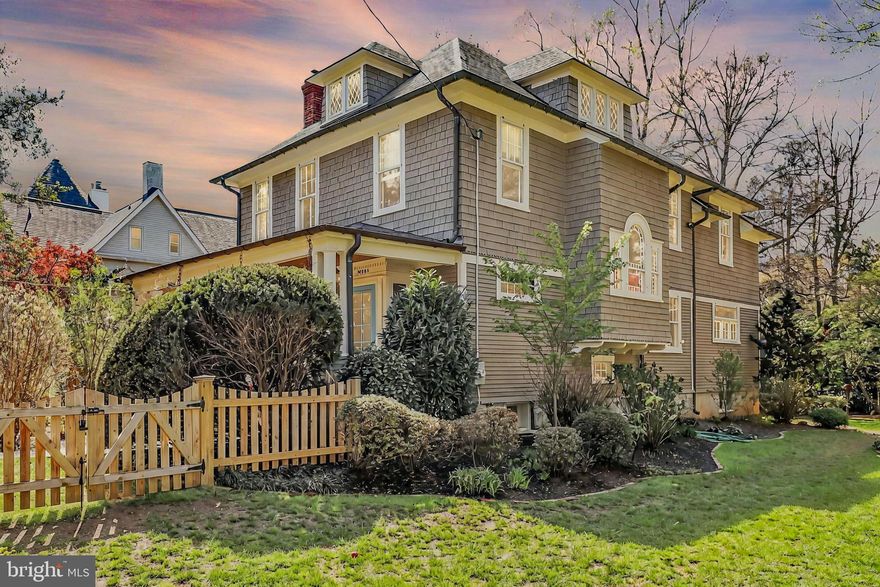 Welcome to 10302 Fawcett St, an absolutely stunning Victorian home located in the heart of Kensington, MD—just minutes from Washington, D.C. This home is situated on 2 lots, offering an expansive yard and added privacy. This spacious residence offers over 2,700 square feet of beautifully maintained living space, combining timeless charm with thoughtful modern updates. Situated in a quiet neighborhood surrounded by mature trees and within close vicinity to Warner Circle Park, this home offers a peaceful setting while remaining conveniently close to local shops, dining, and major commuter routes.

Step inside and be welcomed by the warmth and elegance of original hardwood floors and handcrafted wood molding framing windows and doorways. The home has large windows which let in an ample amount of natural light, creating a bright and airy feel. Throughout the house, you’ll find tons of character—from the gorgeous wooden staircase in the entryway to the stunning Victorian-style windows throughout the home, which preserve the home's historical integrity.

This property features two working wood-burning fireplaces, adding a cozy ambiance to the living room and the finished lower level. The secluded primary suite provides a serene escape from the rest of the home and just upstairs, the finished attic offers a peaceful, light-filled space currently used as an office. The expansive basement includes a generously sized bedroom, ideal for guests, a large laundry area with built-ins for convenience, an exercise area, and a cozy entertainment area perfect for watching TV or lounging.

The beautifully updated kitchen is a true centerpiece of the home, featuring charming stained glass windows that complement its historic character while offering modern convenience. A large walk-in pantry provides ample storage, and the kitchen is outfitted with a professional-grade Wolf range topped with a sleek hood and stainless steel appliances.

Enjoy outdoor living on the covered porches, complete with ceiling fans for added comfort—ideal for meals outside or relaxing afternoons. Copper gutters add to the home’s enduring quality and curb appeal. In the backyard, a very large storage shed offers potential for a workshop or a studio, and it provides plenty of storage space. This is a rare opportunity to own a home that offers size, style, and historic charm in one of Kensington’s most desirable neighborhoods.