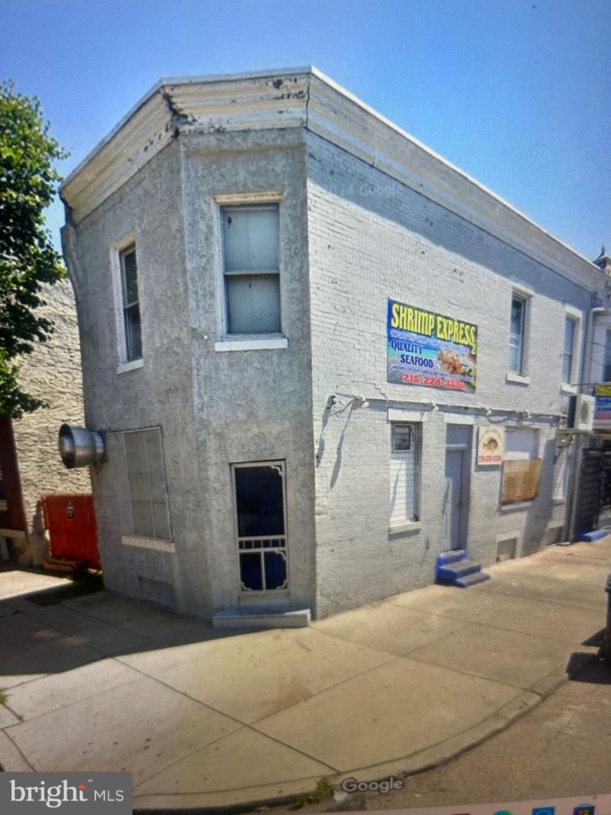 Investor alert. Corner property,  Downstairs is a storefront. It is an active restaurant. Upstairs is a one bedroom vacant apartment. Property needs work and is being sold As-is.