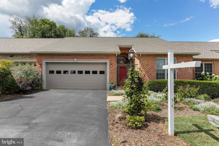 OFFER DEADLINE TUESDAY SEPT 2ND AT 1PM. Welcome to stylish one level living at it's finest! This beautiful brick exterior Villa is located in the highly-sought after, amenity rich community of Spring Mills. This upscale villa offers cathedral ceilings,  a gorgeous ceramic tiled entrance way, two large bedrooms, two full bathrooms, a semi-open concept kitchen,  separate dining room, and oversized comfortable living room.  The primary bedroom has a huge walk-in closet, a large ensuite bathroom with an extended vanity.  The outside is just as impressive as the inside, as it backs up to no other homes! Featuring a fenced in yard and composite deck, you are sure to enjoy your fall evenings.  The Spring Mills Community itself offers walking paths, Olympic sized swimming pool, tennis courts, pickle ball courts, and fun & engaging community activities. Located just minutes from I81, fine dining, shopping, doctors offices, and so much more! This home is perfect for the downsizer or busy professional on the go!