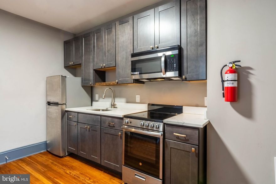CHARMING 1 BEDROOM 1 BATH APARTMENT LOCATED IN THE HEART OF FELLS POINT WITH SHARED ROOFTOP DECK AND GARDEN PATIO! Building consists of 5 units and was renovated in 2019. This unit features hardwood floors throughout, updated kitchen w/ ss appliances and granite counters, a spacious bedroom, and full bath. Designated stackable washer and dryer located in the basement.  All units have shared access to the garden patio w/ built-in seating and the rooftop deck. Located steps from Fells Point shopping and restaurants and convenient to the waterfront and Harbor East!