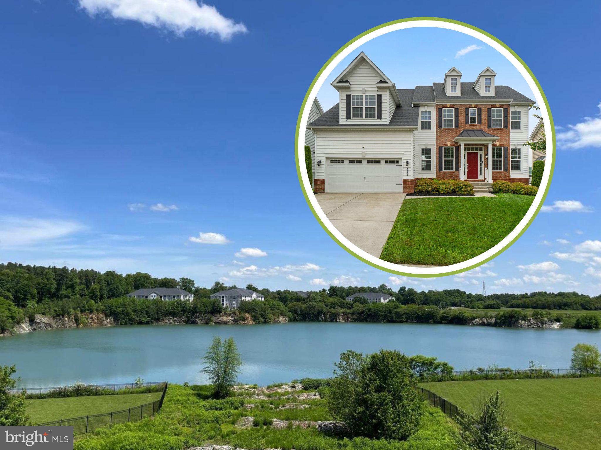Welcome to 614 Long Wall Drive — a showstopping, custom-built luxury home with over 5,000 finished square feet of living space and one of the most breathtaking panoramic lake views in Reisterstown. Perched above the Quarry and backing to a scenic one-mile trail, this 7-bedroom, 4.5-bath Colonial is one of only five homes in the community to enjoy this rare, unobstructed water view — originally built with a $200K lot premium.
Inside, you’ll find timeless finishes and thoughtful upgrades throughout: engineered hardwood floors on the main level, elegant crown molding, and a gourmet kitchen featuring 42” white cabinetry, granite counters, gas cooking, double wall ovens, glass tile backsplash, a massive center island, walk-in pantry, and a butler’s pantry — all opening to a light-filled morning room with views of the Quarry. The spacious family room and dual staircases lead to an upper level with 4 generous bedrooms, 3 full baths, a large loft, and convenient second-floor laundry. The luxe primary suite features a sitting room, tray ceiling, oversized walk-in closet, and spa-inspired ensuite bath with dual vanities, soaking tub, and walk-in shower — all with water views.
The fully finished walkout lower level adds even more living space with a large rec room, 2 bedrooms, a full bath, and direct access to the backyard and lakefront trail. Enjoy morning coffee or evening sunsets from your Trex deck, surrounded by nature and tranquility. This is a rare opportunity to own one of the most desirable homes in the community — where luxury, space, and water views come together beautifully.
Quarry Place offers a one mile walking trail, pavilion, enclosed dog park and more! Don't miss this once in a lifetime opportunity to own a house with a water view just minutes from everything that Baltimore County has to offer!
