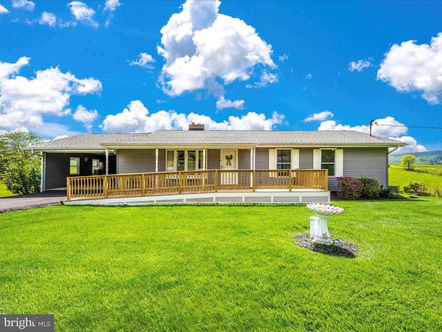 Welcome to your forever home in Jefferson! Nestled on a sprawling half-acre of lush land with panoramic mountain views, this meticulously maintained 4-bedroom, 3-full bath rancher exudes timeless charm and family warmth. Boasting a rich history of approximately 54 years within the same caring family, this residence is a testament to enduring quality and pride of ownership. Upon entry, be captivated by the gleaming hardwood floors and the cozy ambiance of a wood-burning fireplace in the formal living room. Step further into the heart of the home to discover a formal dining area seamlessly flowing into a fully updated kitchen. Embracing modern convenience, the kitchen features pristine white cabinetry, granite countertops, stainless steel appliances, and resilient vinyl flooring. Venture into the expansive family room, a delightful addition providing a welcoming space for gatherings and celebrations. On the opposite wing, retreat to the serene primary bedroom featuring a sitting area and an ensuite bathroom. On this level, you will also find two spacious guest bedrooms and a recently updated hallway bath, complete with ceramic tile flooring shower surround. Descend into the finished portion of the basement to discover two additional rooms, one serving as a versatile fourth bedroom, accompanied by another full bath. The unfinished half of the basement offers ample storage solutions, catering to your organizational needs. Have peace of mind with recent upgrades including a 2-year-old furnace and a 5-year-old roof, promising years of worry-free living. Enjoy the evening on a beautiful screened-in deck overlooking the pasture. Conveniently located just minutes away from Routes 15 and 340, indulge in the tranquility of rural living without sacrificing urban accessibility. And with no city taxes, you can relish in the financial benefits of country living. Don't miss the opportunity to make this cherished property your own—schedule your showing today!