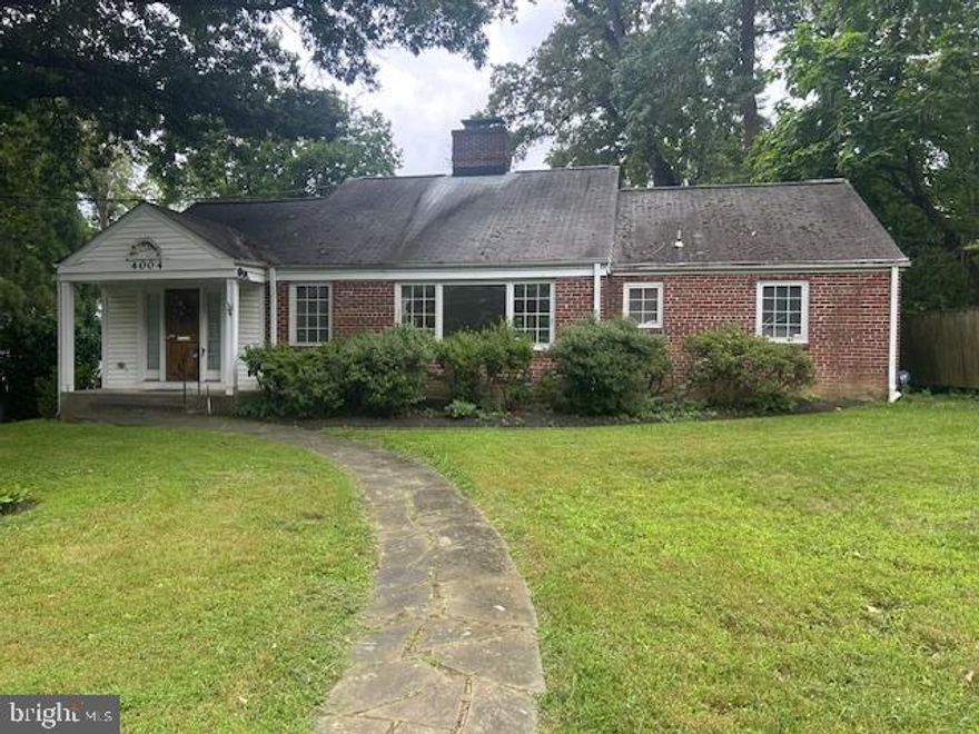 Excellent investment/development opportunity.  Large 11,868 sq. ft. corner lot.   Build your dream home or renovate this diamond in the rough!!    Trustee Sale.   Sold strictly As Is.   Seller will make no repairs.   Here is your chance to own in a charming  Chevy Chase neighborhood.    Supreme location!  Walking distance to the shops and restaurants in Chevy Chase Lake, and the future Purple LIne Metro.   Close to NIH.  Convenient to downtown Bethesda, DC, I-495 and all three airports.  Please use GCAAR contract when submitting offer with proof of funds.