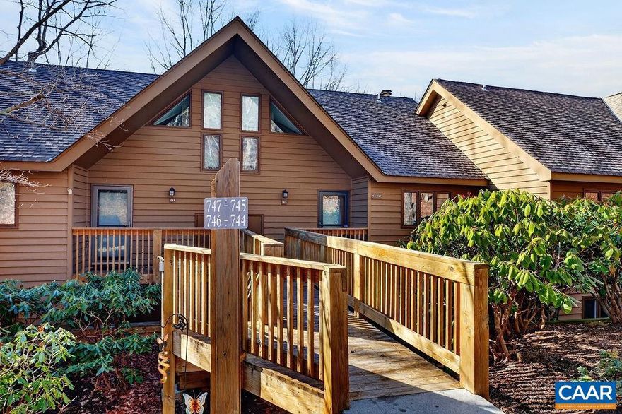 This condominium is centrally located and has been lovingly maintained.  It is near the private Laurelwood pool and the Wintergreen market.  The straight-in entry makes access very comfortable for all ages.  It is walkable to the ski slopes, restaurants, and all of the amenities of Black Rock Village.  An ideal location for family and friends to enjoy the Wintergreen lifestyle. There are cathedral ceilings that give a sense of space and provide abundant light.    A perfect retreat to enjoy with family and friends.,Fireplace in Living Room