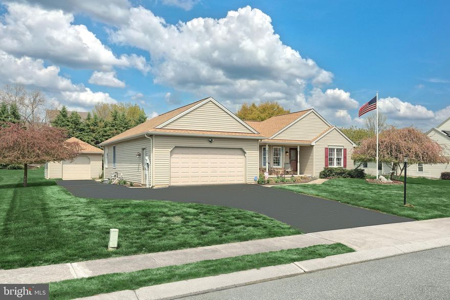 First-Floor Living in a Prime Location! Have you been waiting for a home that checks all the boxes? Here’s your chance! Lovingly maintained by its original owners, this home offers spacious, comfortable living with thoughtful details throughout—and now it’s ready for its next chapter.
With over 2,500 sq ft of finished living space, this home boasts a bright, open layout that feels welcoming the moment you arrive. As you enter the neighborhood, you’ll get that “this might be the one” feeling—and as you walk up the front sidewalk and step inside, the airy cathedral ceilings and cozy gas fireplace will confirm it.
The expansive great room and dining area overlook a private backyard, creating the perfect backdrop for everyday living or entertaining. Gorgeous hardwood floors run throughout the main living spaces, including the office/den, all bathed in natural sunlight. The open-concept kitchen is ideal for hosting, featuring granite countertops, a breakfast bar, and plenty of workspace for the home chef.
The primary suite is a true retreat with  gleaming hardwood floors, a spacious 10.4' x 5.9' walk-in closet, and an en suite bath with double vanity and walk-in shower. A smart split-bedroom layout ensures privacy, with the guest rooms on the opposite side of the home. There’s no carpet on the first floor—a welcome feature for allergy season—and the conveniently located laundry room is just steps from the primary suite.
Downstairs, the finished lower level is massive and full of possibilities. Whether you envision a game room (complete with pool table and equipment included!), a guest suite, or a cozy entertainment space, there’s room for it all. A sofa bed is also included for extra guests, and the workshop area—with multiple workbenches—will be a dream for hobbyists.
Major updates provide peace of mind: a new furnace and A/C were installed in 2023, and the roof was replaced just last year.
Outside, enjoy the patio and retractable awning—perfect for relaxing afternoons or summer barbecues. The home backs to open space and trees you don’t have to maintain, offering privacy and tranquility. Plus, a detached 1-car garage adds extra flexibility—use it for parking, storage, or your next creative project.
There’s even more to see in person! Exact room measurements are available upon request. A quick settlement with a short rent-back is preferred, if possible. This one is truly worth a look—schedule your showing today!