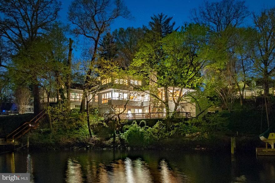 $105,000 price reduction for contemporary waterfront home in Eastport. Close proximity to downtown Annapolis. Designed by architect, Scott Rand, this home was custom built for the hillside property and offers lovely views of Wells Cove and Spa Creek. Most rooms have waterviews. Multiple decks for outdoor entertaining. Deep water with dock and boat shed for storage. Quiet dead-end street.