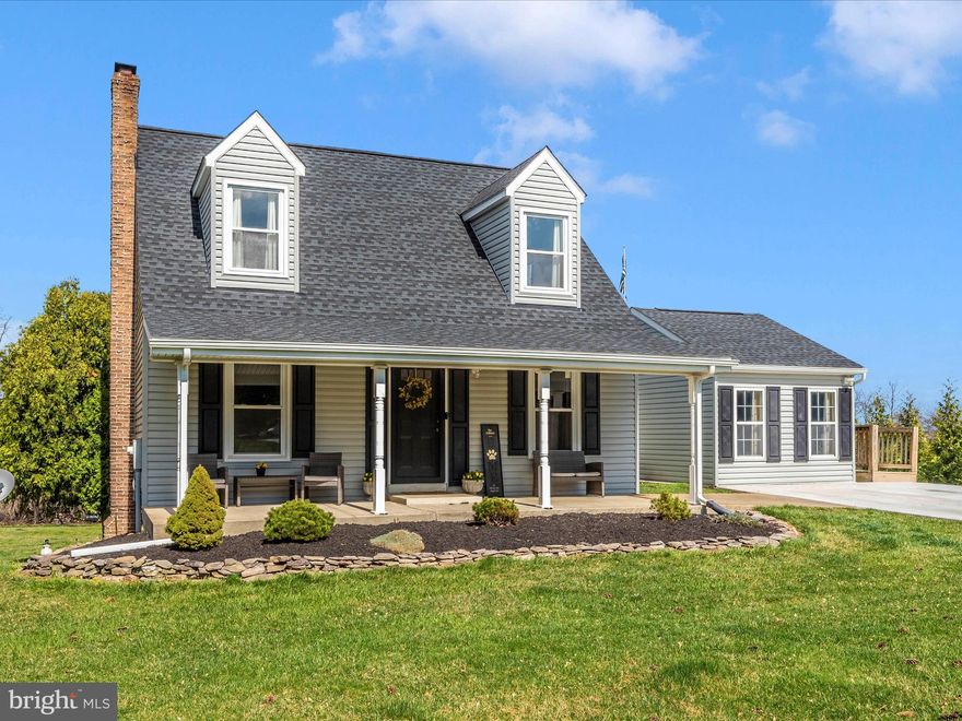 Welcome to this beautiful natural light filled Cape Cod on 1 Acre that backs up to a field and sits on a quiet Cul-De-Sac.   Sit on your oversized deck in peace and quiet to relax anytime of day.  It has a brand new Concrete Driveway, 5 Year old Roof, Gutters and Downspouts,  Radiant Barrier installed on plywood under shingles, 5 Year old Heat Pump,  4 Year old Siding, Radiant Barrier Reflective insulation in Attic, Water Softening Unit, Whole House Water Filtration, 1 year Old Hot Water Heater, Invisible Fence for Dogs and new paint on 2nd Floor.  You will be 1 Hour to DC and 40 Minutes to Baltimore.
