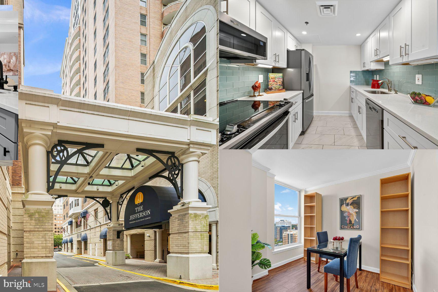 The Jefferson a Monogram Collection property from Sunrise Senior Living) was proudly voted "Best Senior Living Community" by Arlington Magazine readers in the 2023 "Best of Arlington" survey. The Jefferson, which is an independent and active senior community, is located in the heart of Arlington's Ballston neighborhood. When you arrive, you will feel like you have entered a luxury hotel. The Jefferson boasts in-house dining, housekeeping, transportation, pool/spa, fitness room, and other generous amenities in an urban setting with a walkability score of 97. The Jefferson is a 55+ community with a non-optional monthly fee that includes all amenities. The monthly fee for this unit is $4635.00/month plus a condo fee of $285.00/month. Enjoy your own piece of the Ballston skyline with this condominium which is the Adams floor plan offering 1 bedroom, 1 bath plus a  Den. Beautiful 20th-story views.