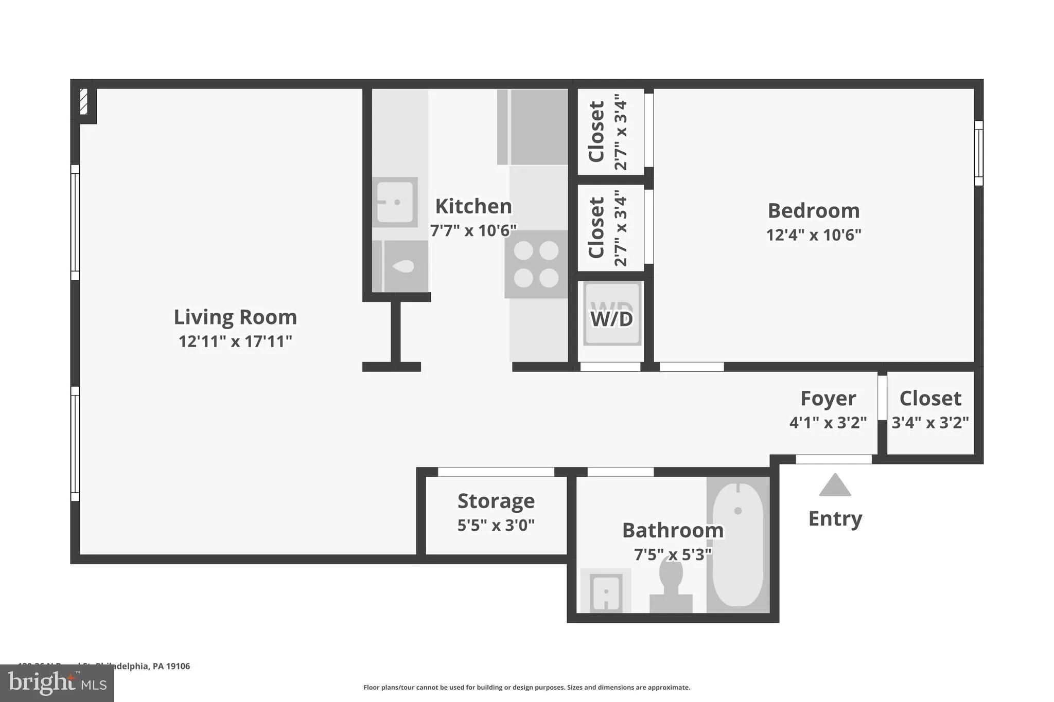 Philadelphia, Pennsylvania 19106, United States, 1 Bedroom Bedrooms, ,1 BathroomBathrooms,Residential,Active,47828