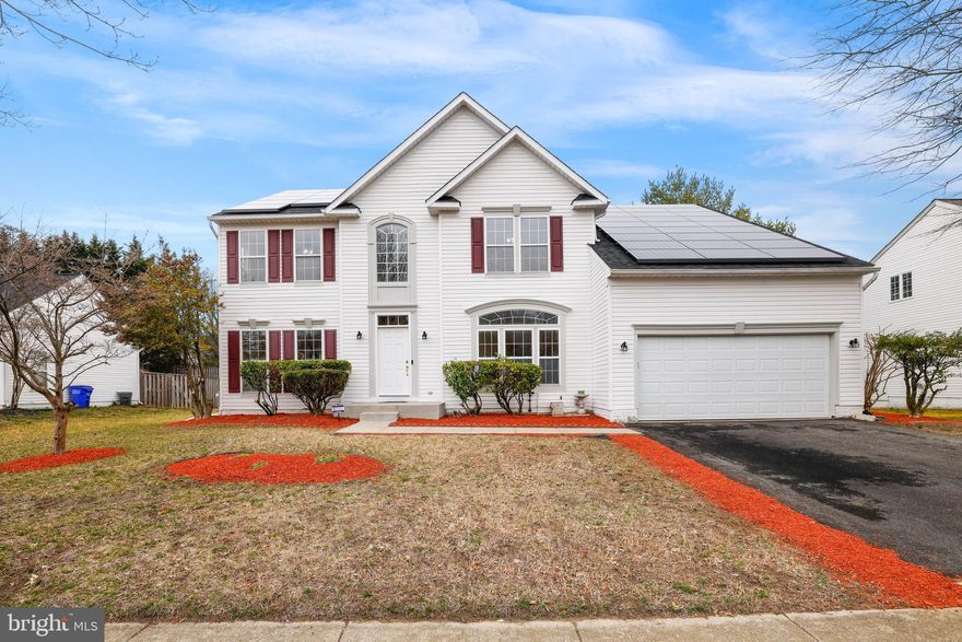 This colonial single-family home. Features a gorgeous grand entrance 2-story foyer with hardwood flooring. This beautiful and stunning 4 bedroom 2.5 bathroom single family home located in Bowie, MD with bump outs in all bedrooms and a extra large Master Bedroom.    Master bath that has a Jacuzzi with recess lighting and his and hers walk-in closets. The  Master bedroom also has owners sitting room area.  This home also features a brand new roof, re-installed solar panels, wall to wall carpeting on upstairs and main levels, all new paint job throughout the home both interior and exterior, brand new garage door, front door, and basement rear door. Home also features an in-ground sprinkler system, gas fireplace, solar panels, and alarm system. This home is settled in an established community and has only occupied one owner. Ceiling fans are throughout the home and it has a finished basement with a rough-in (suited for a full bathroom for the new owners down the line). There is also a potential 5th bedroom (22x18) or could be featured as a great storage area for the new owners. Also there is a study on the main level. Private entry/exit at the basement for a potential in-law suite.  The new home owners will have the opportunity to put in their personal touches to this home to make it fit for them.  This home is featured as an AS-IS even though the owner has done many of the necessary upgrades and finishing touches.