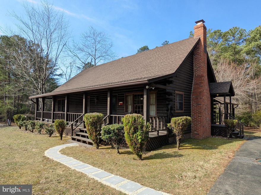 ***BEAUTIFUL PRIVATE AND SECLUDED CAPE COD STYLE LOG CABIN***OVER 2 ACRES WITH NO VISIBLE NEIGHBORS***3 SPACIOUS BEDROOMS***2 BATHROOMS***LIVING ROOM WITH 2 STORY VAULTED AND BEAMED CEILING***BRICK STYLE WOOD FIREPLACE WITH WOODSTOVE FIREPLACE INSERT***RUN-IN SHED***HEAT PUMP WITH PROPANE BACK-UP***FRONT PORCH***HUGE REAR PATIO WITH BRICK PROPANE GAS BBQ WITH POTENTIAL FOR FUTURE CARPORT OR GARAGE***LOG CABIN SHED WITH ELECTRIC***200 AMP ELECTRIC SERVICE***WALK-IN CLOSET***EAT-IN KITCHEN WITH PANTRY***GAS COOKING***FORMAL DINING ROOM***NO HOA***FIRST TIME EVER ON THE MARKET***DON'T MISS OUT ON THIS PRIVATE OASIS***