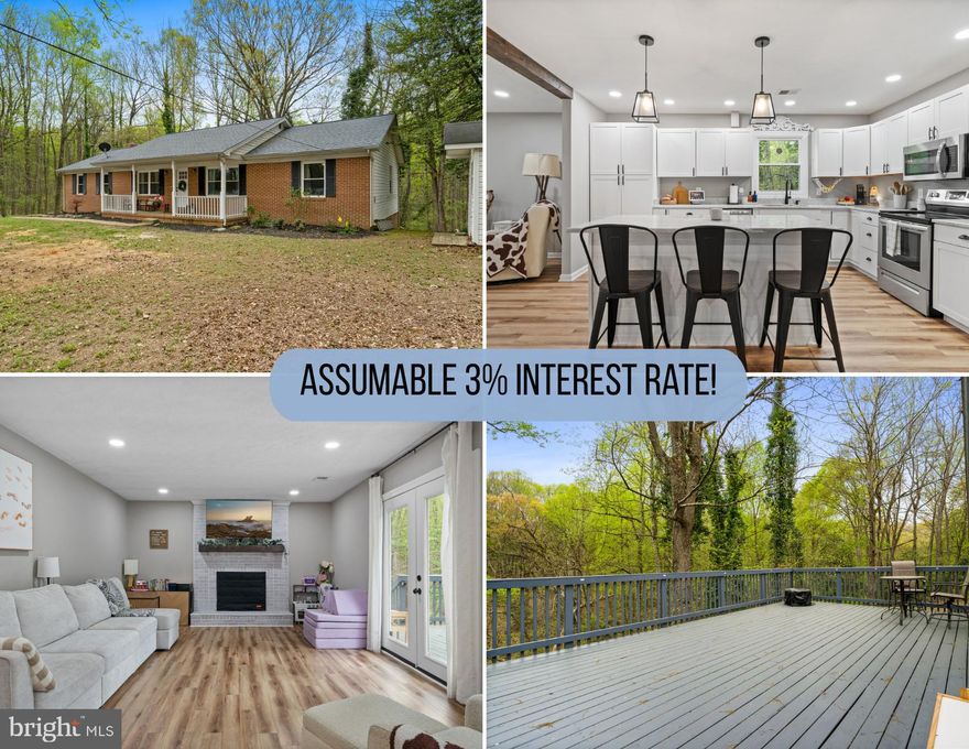 WELCOME HOME to this beautifully updated and immaculately maintained 3-bedroom, 2-bath rambler in sought after Charlotte Hall! This home features luxury vinyl plank flooring throughout the entire home and an open floorplan concept with stunning kitchen overlooking the bright & airy dining area and family room! The kitchen features stainless steel appliances, granite countertops, recessed lighting, large island, and pantry. Cozy up in the family room with a wood burning fireplace and doors leading to HUGE deck backing to woods… offering you the perfect retreat and privacy soaking up the natural beauty around you! This home also includes a primary bedroom with primary bathroom attached, 2 additional nicely sized bedrooms, a hallway full bathroom, and full laundry room. Both bathrooms and laundry room have been tastefully updated, boasting modern fixtures and finishes. Other features include… roof AND kitchen appliances 2 years old, peaceful front porch, shed, NO HOA, and just a short drive to shops, dining, restaurants and more! The combination of updated features and peaceful location makes this rambler a perfect place to call home for anyone seeking comfort, updates, natural beauty, and privacy. Schedule your showing today!