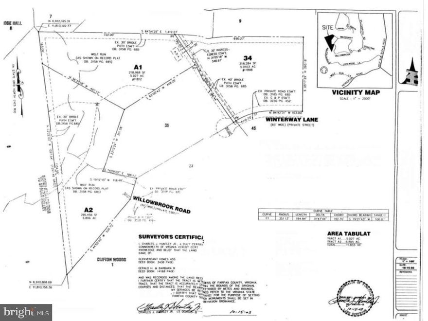 Start your dream building here!  Beautiful, Private/Off Street, Awe-Inspiring Estate Lot at the end of cul-de-sac; Spectacular Building Site backing to Open Space and Overlooking meandering streams   Ready to Build! A Must SEE! Approved 5 BR conventional drain field; Natural Gas available.  Quiet Glenverdant Community with easy building covenants.  The red tape in the photo shows the path of the easement to get back to the lot.
