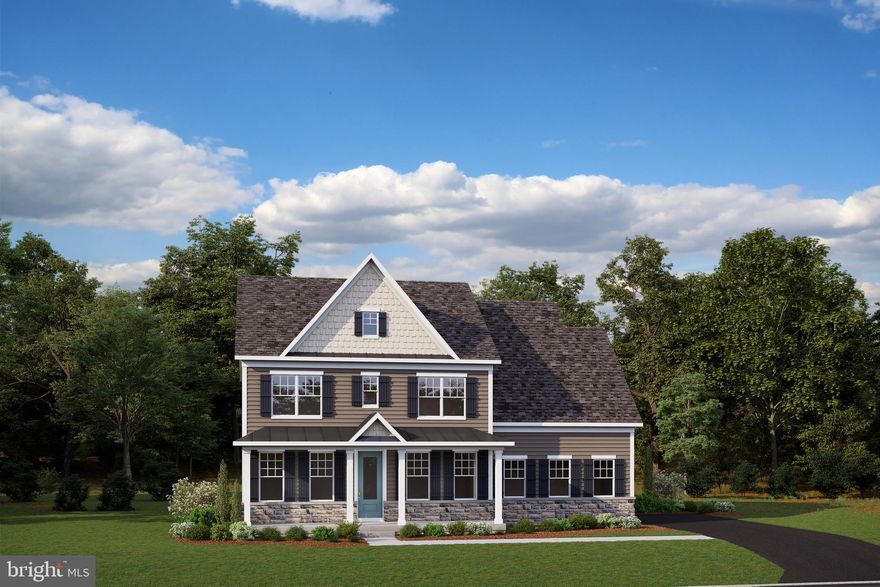 Welcome to Greystone by NVHomes. Greystone features the only single family homes in a neighborhood with sidewalks, rolling hills, and seven miles of trails just minutes from the Borough. The Liberty at Greystone is a modern home for today's family lifestyles. Your stately new home will feature a hardieplank exterior facade with a two-car side entry garage and a covered front portico for greeting guests in style. Inside, the main living level boasts luxury features such as 5" hardwood floors, crown moulding, and oak stairs. As you enter into your gourmet kitchen you'll find a grand kitchen island with upgraded CushionClose cabinetry and quartz countertops. Need to work from home? An included private study awaits you off kitchen. Retreat upstairs to a primary suite with spa bath, including two full walk-in closets. Secondary bedrooms include sizable closets and access to two additional upper level bathrooms. An optional finished lower level is the perfect spot for game night. You will love to call Greystone your new home!  Other floorplans and homesites are available. Photos are representative.