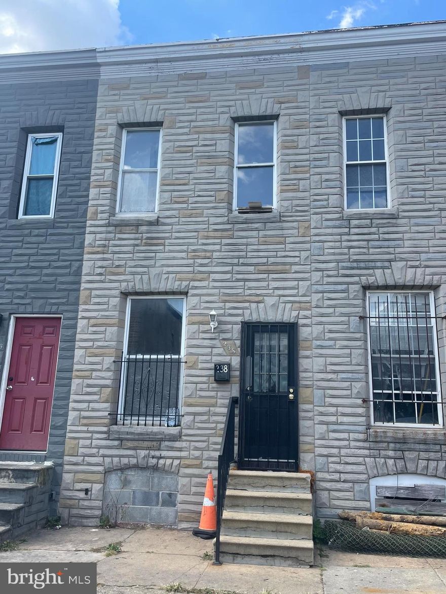 Welcome to this fantastic rehab OR rental property located in the heart of Baltimore. With 2 spacious bedrooms and potential for a 3rd, this property offers an excellent opportunity for investors seeking high returns or potential rental income. The spacious layout provides ample room for tenants or future homeowners to create a comfortable living space. The property's great location ensures a steady demand from tenants, making it an attractive investment option. **Cash or hard money only**. Sellers prefer to use New World Title, or one of the title companies listed in the seller addendum. Also listing rehab property next door (240 N Rose - MDBA2101250) that shares back patio. Go check both of them out today!