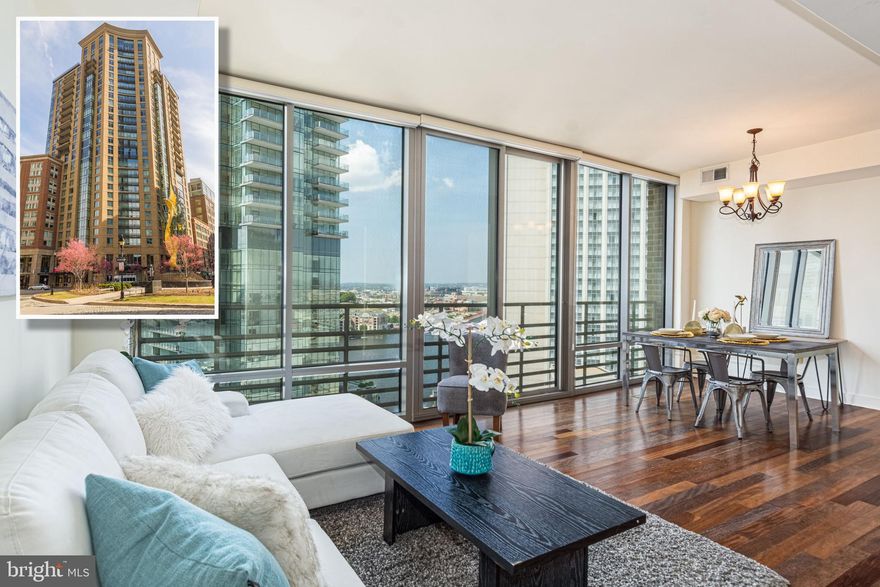 CONTEMPORARY ELEGANCE RADIATES THROUGHOUT THIS HARBOR EAST CONDO WITH CAPTIVATING VIEWS! Features include an open floor plan with a spacious living room & dining area w/ floor to ceiling windows w/ custom blinds, designer kitchen w/ granite counters, ss appliances, & tile backsplash, 2 bedroom suites w/ full baths, & 2 car parking! Located in the heart of Harbor East - enjoy some of the best restaurants and shopping that Baltimore has to offer! This is city living at its best!