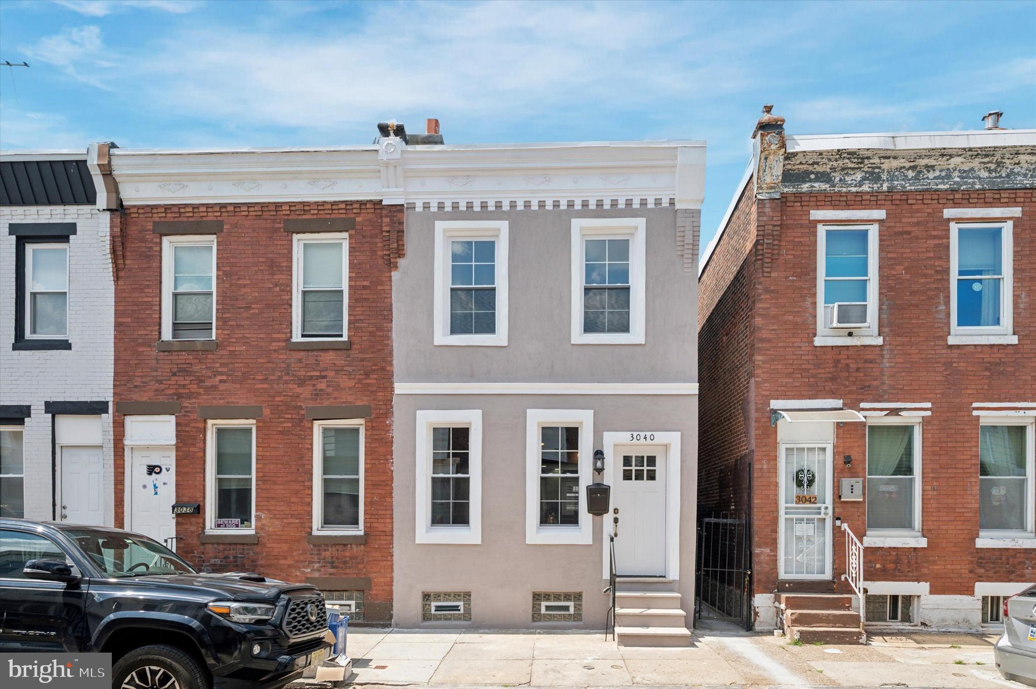 Welcome to 3040 Agate Street! Charm abounds in this FRESHLY RENOVATED 2 bedroom, 1 bath home in the Port Richmond section of Philadelphia. Get ready to make this your forever home! When you arrive, you’ll see that the front of the house has been freshly painted with new replacement windows. When you walk through the door, you will be in awe of a beautiful, high-quality, renovated home with new hardwood floors throughout. The kitchen is equipped with brand new stainless steel appliances, cabinets, recessed lighting, and a fenced-in yard leading from the kitchen. Walk up the brand new staircase, and into the beautifully renovated bathroom. In both bedrooms you’ll find newly laid hardwood floors and closets with custom built-in organizers. This home is equipped with a full basement with new stairs, as well as a brand new front loading washer and dryer. Please advise, central air conditioning interior and exterior will be installed prior to settlement! Schedule your appointment today!